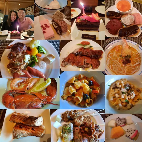 Birthday buffet dinner — hotel international spread!