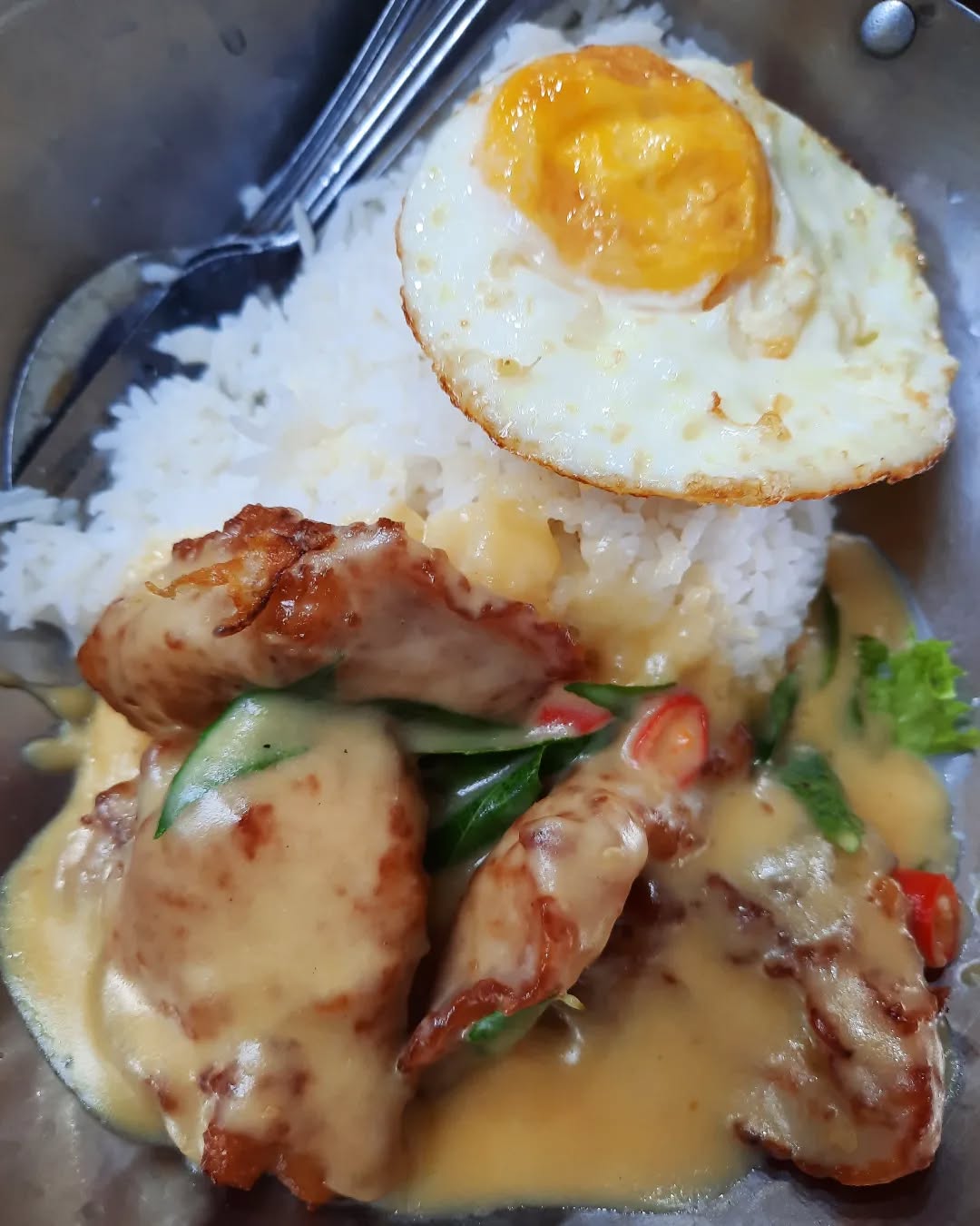 Butter pork ribs rice + egg ($6.50)!