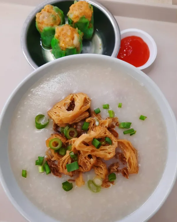 Black iberico pork congee + otah siew mai ($8.60)!