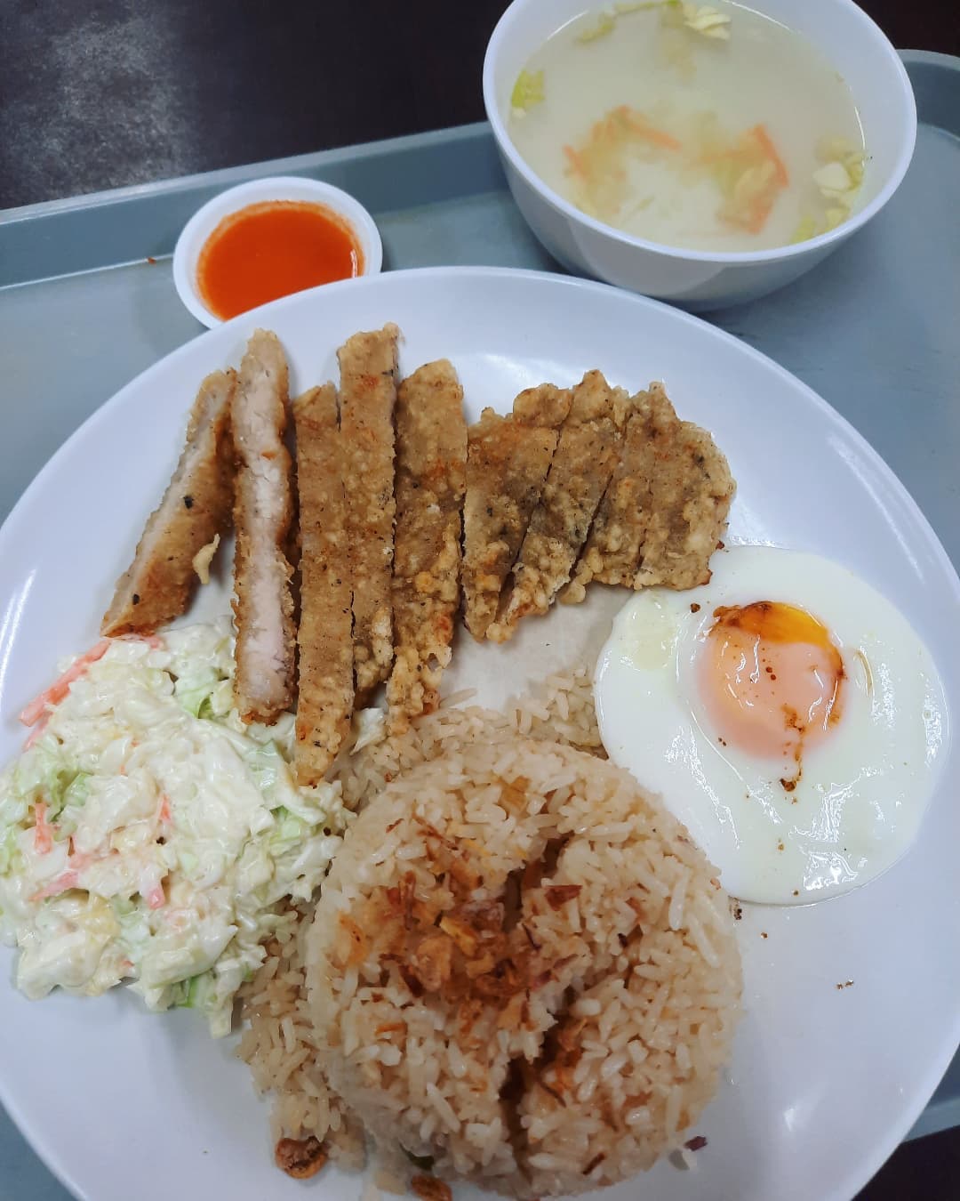 Pork chop fried rice ($5)!