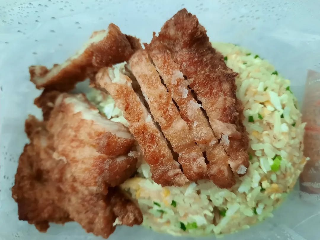 Pork chop egg fried rice ($7.50)!