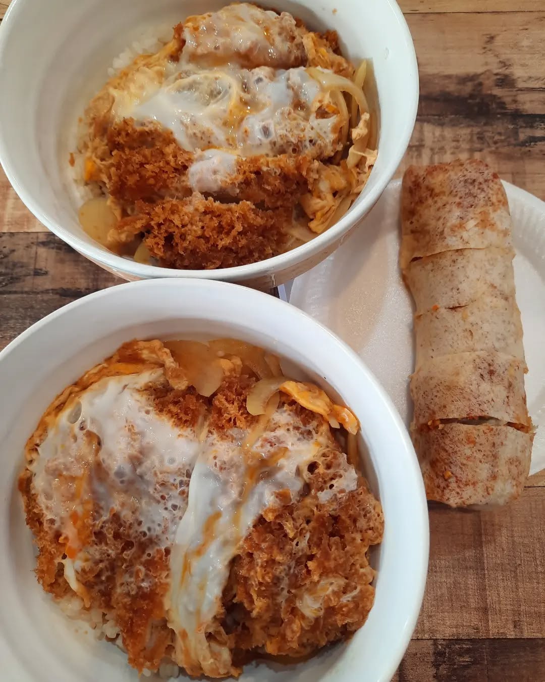 Pork katsu don + popiah ($19)!