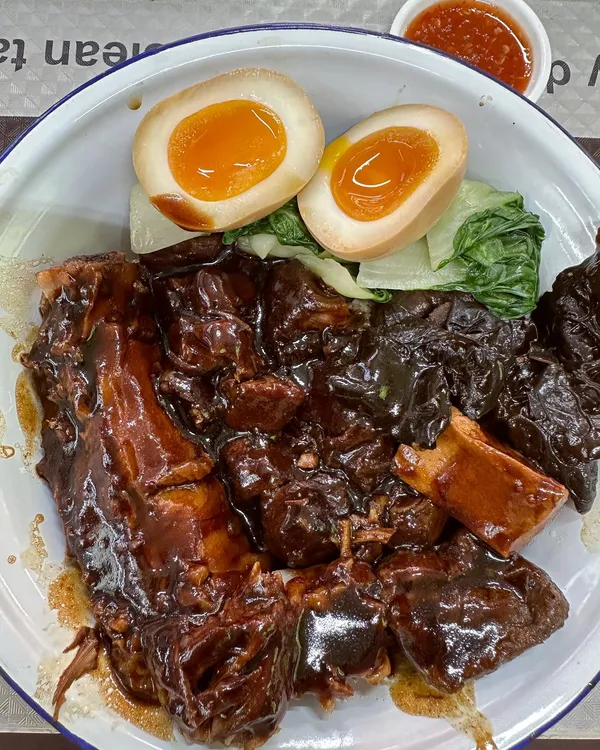 Braised pork cheek set + pork rib ($10.50)!