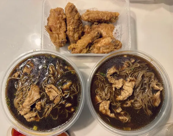 Pork mee sua + har cheong chicken (GrabFood: $39.10)!