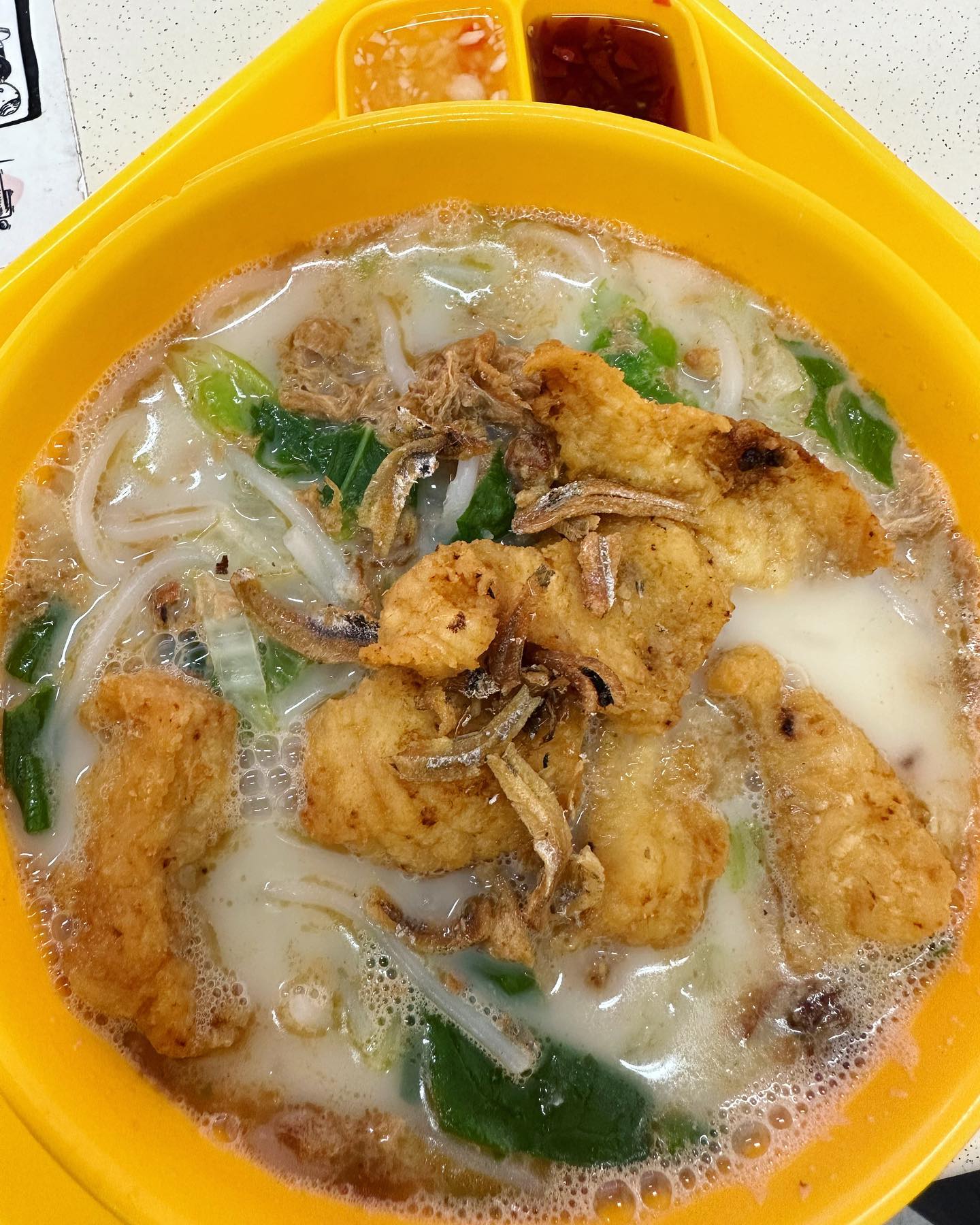 Fried fish thick bee hoon soup ($7)!