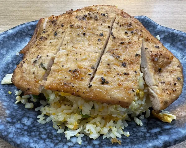 King of Fried Rice — egg fried rice with pork cutlet ($6.90)!