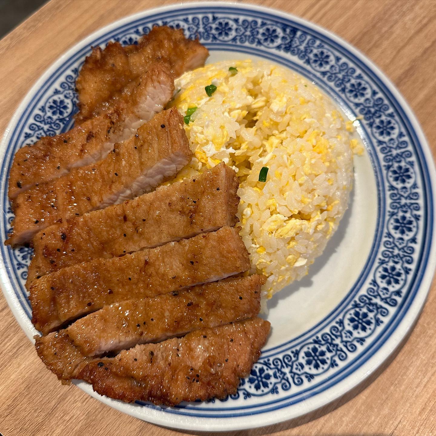 Pork cutlet egg fried rice ($12.90+)!