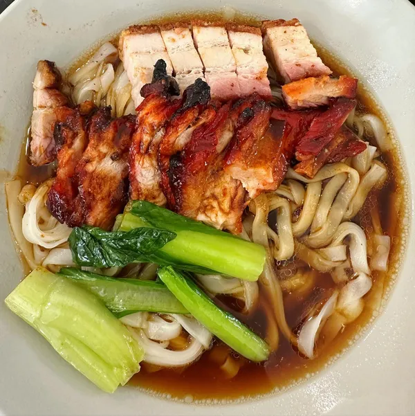 Char siew + roast pork hor fun ($5)!
