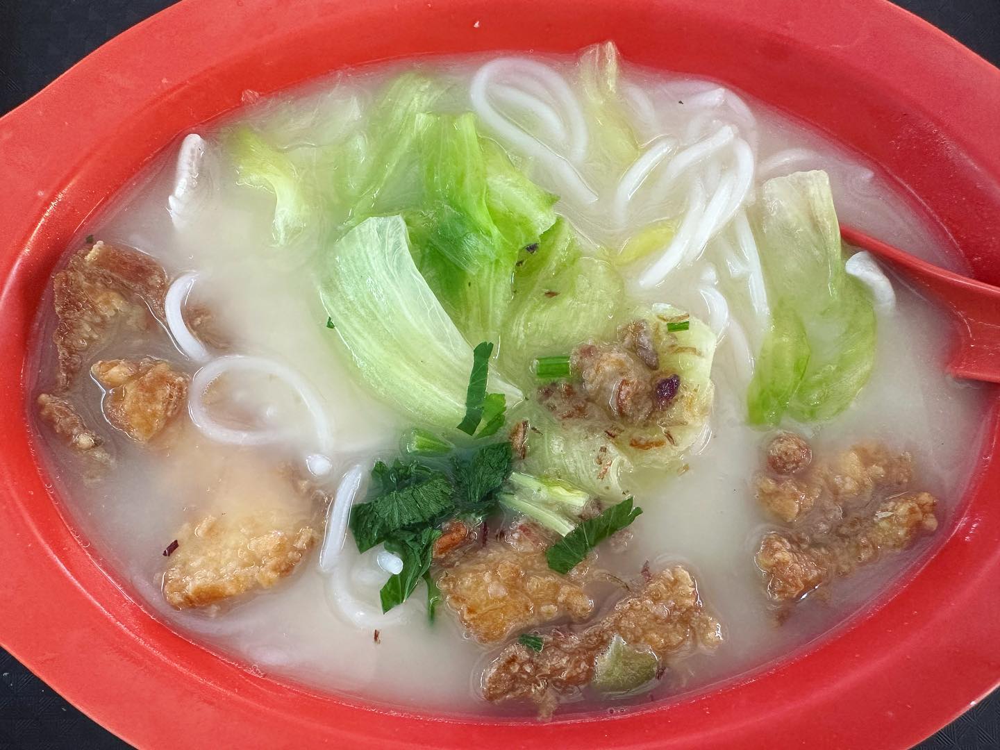 Yuan yang thick bee hoon soup (鸳鸯粗米粉汤) ($6)!