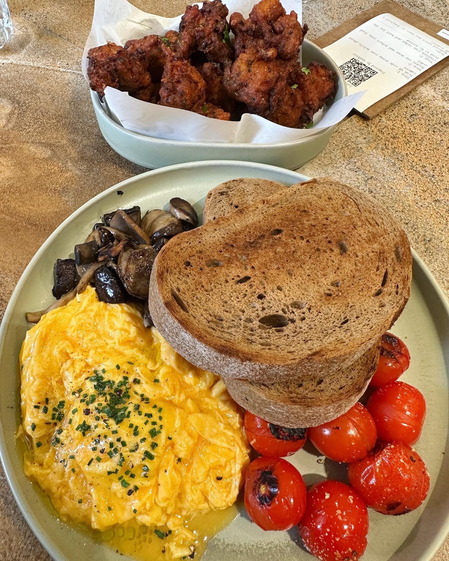 Glasshouse — build-your-own breakfast + crispy chicken chunks ($41++)!
