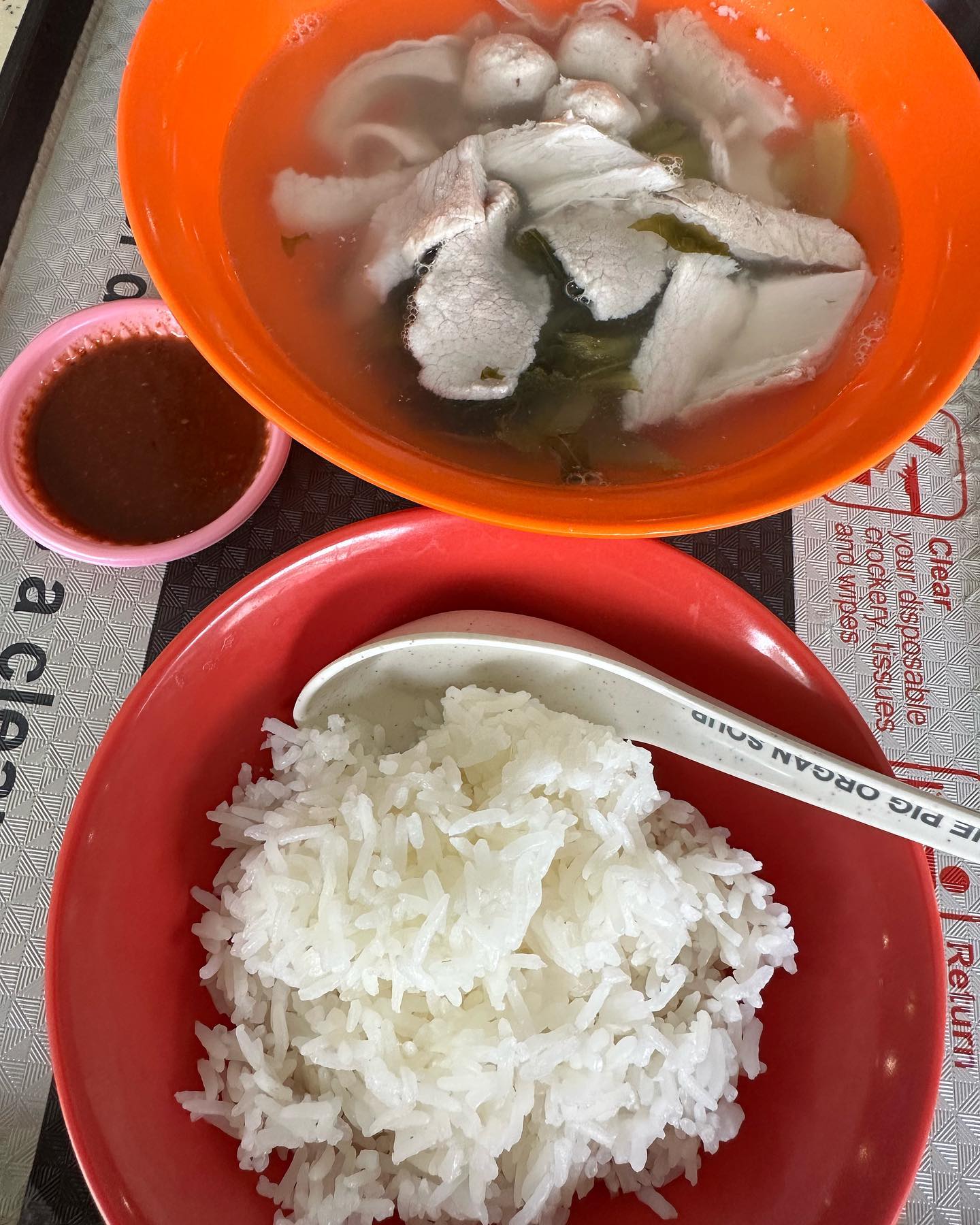 Pig organ soup + rice ($5)!