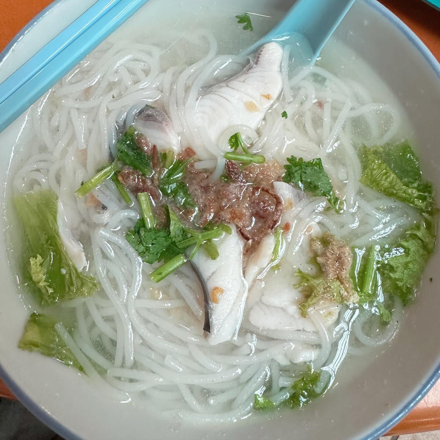 Fish slice thick bee hoon soup (鱼片粗米粉汤) ($4.50)!