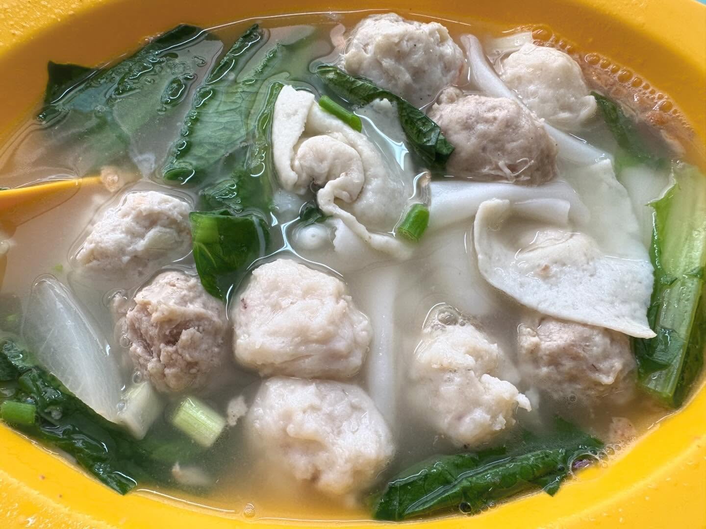 Sotong ball seafood + kway teow soup ($7)!