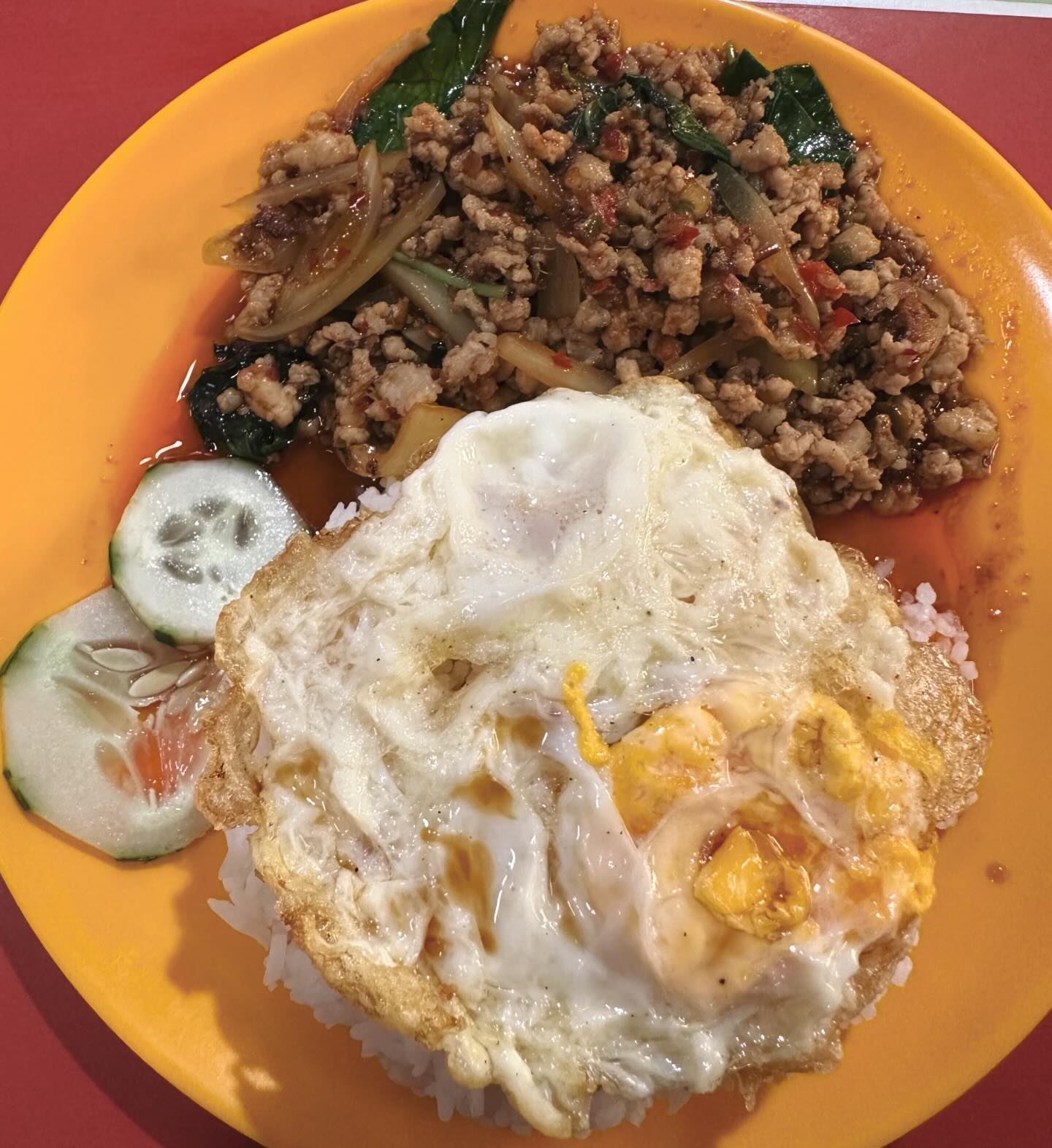Siam Basil — sweet basil pork with rice ($5)!