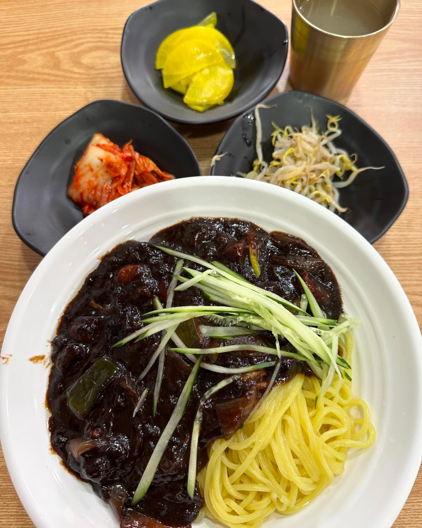 Jajangmyeon — Korean black bean noodles ($13.80++)!