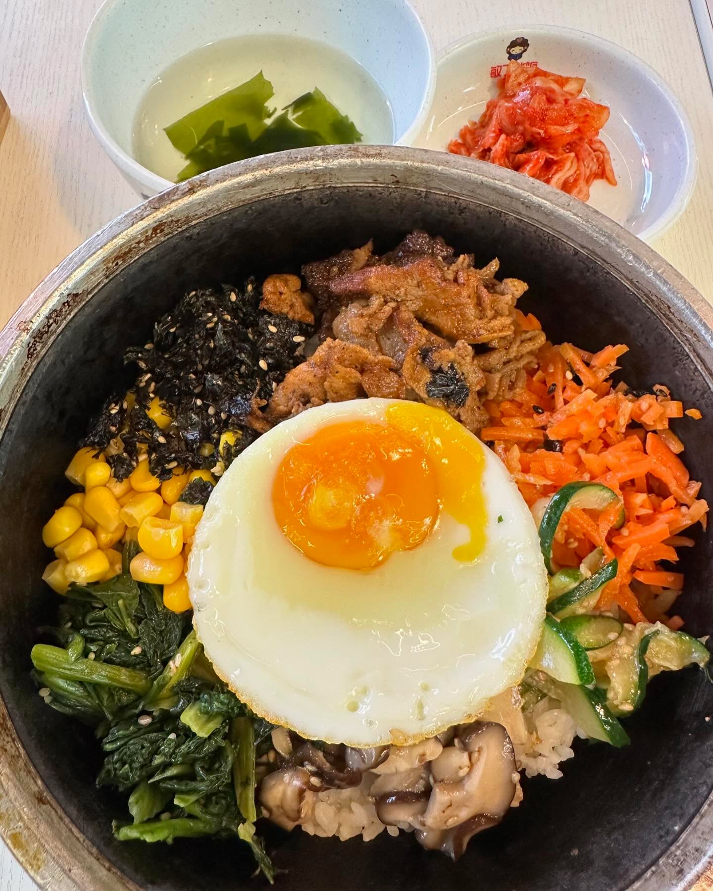 Stone bowl pork bibimbap ($8.80++)!