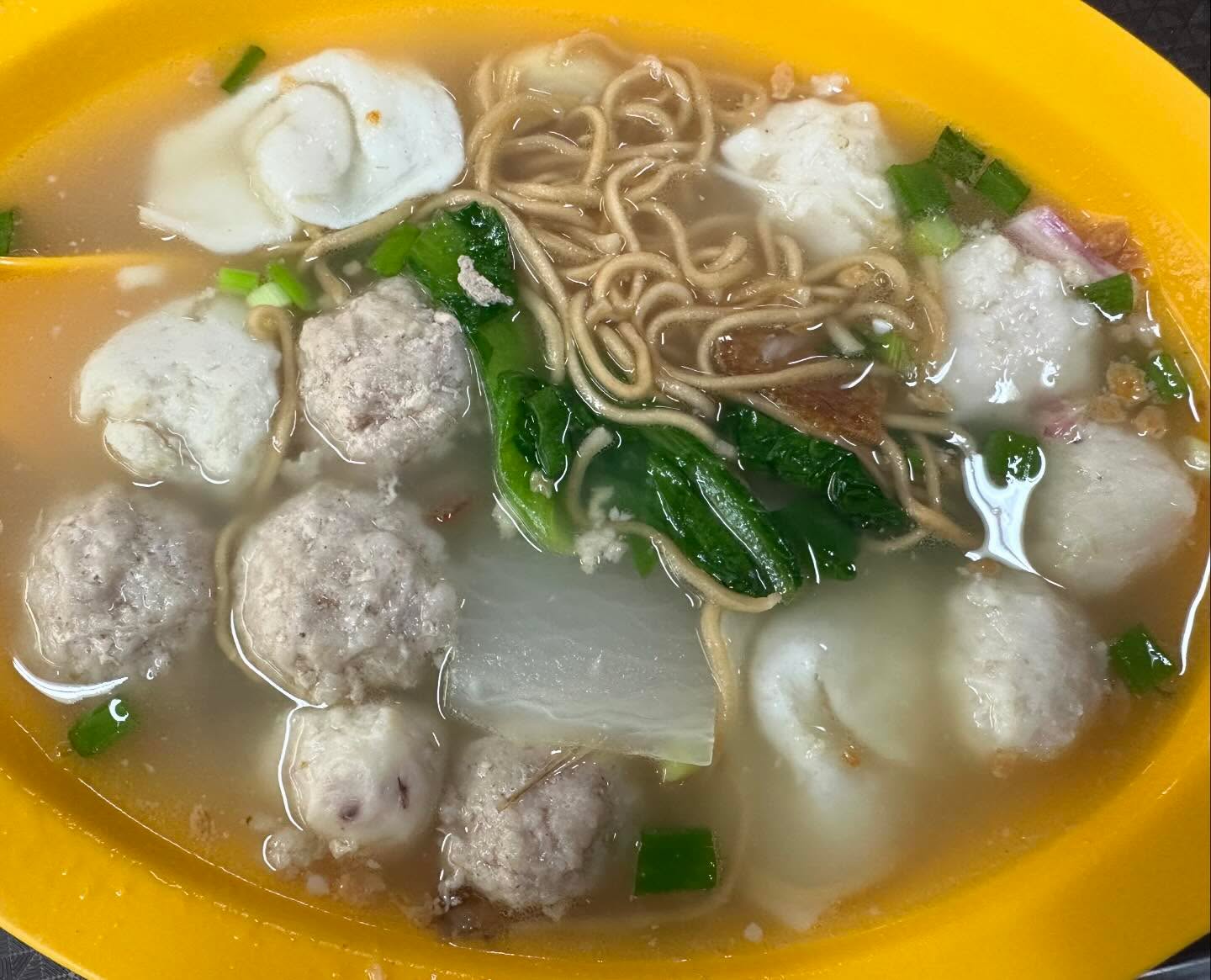 Sotong balls + ee mian soup ($8)!