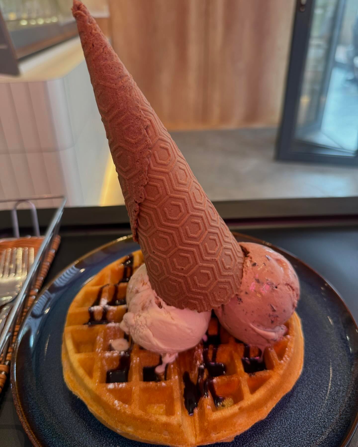 Rocher + Speculoos waffle ($14.80) + Milo cone ($1)!
