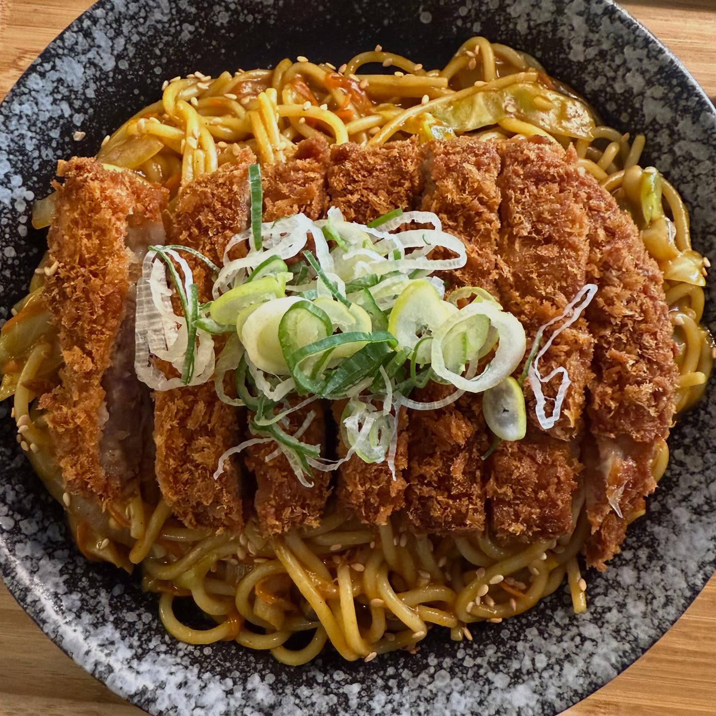 Japanese curry soba + pork katsu ($17.90+)!