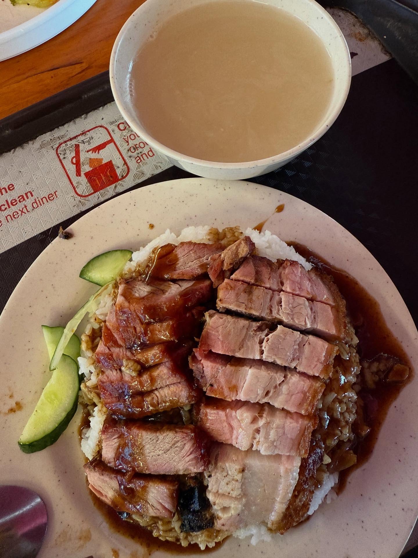Char siew + siu yuk rice (叉烧烧肉饭) ($5)!