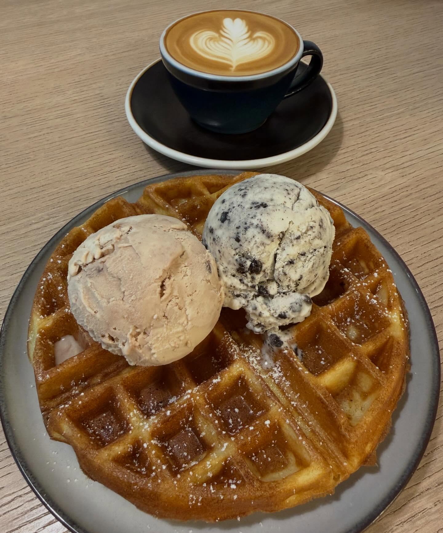 Olla Specialty Coffee — white coffee + rocher + cookies & cream waffle ($22.18)!