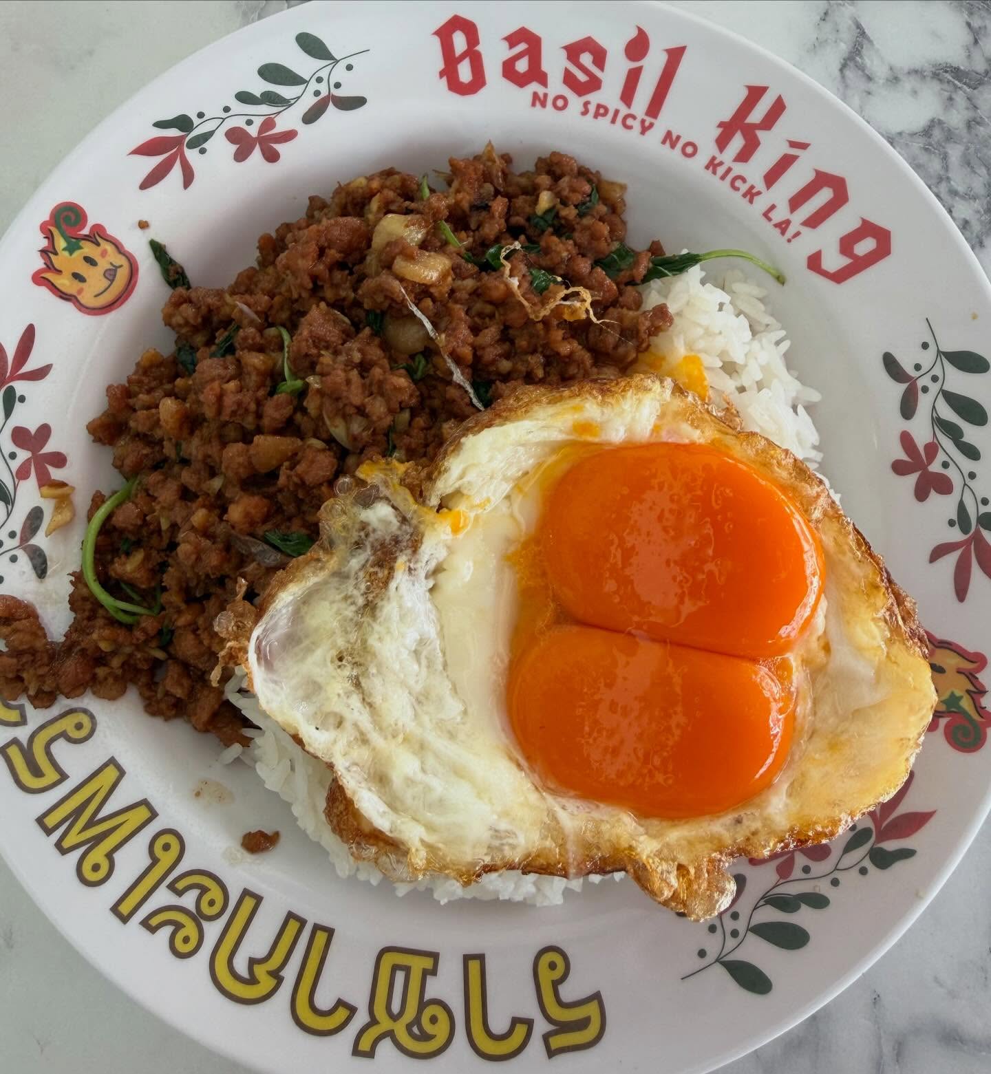 Basil King — basil pork with dual egg ($7.90)!