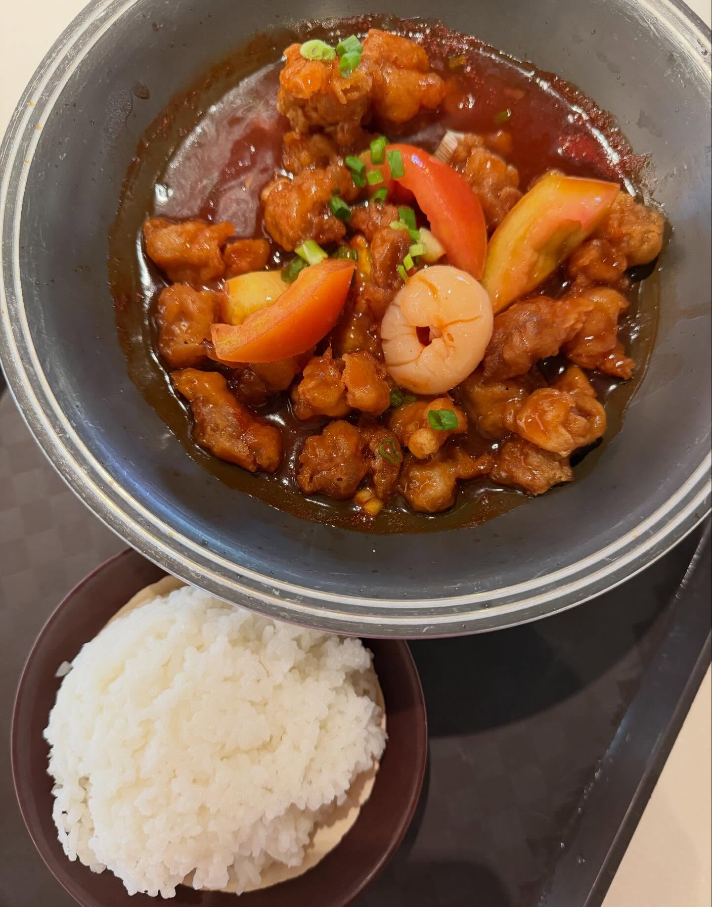 PUTIEN lychee pork + rice (莆田荔枝肉) ($7.80)!
