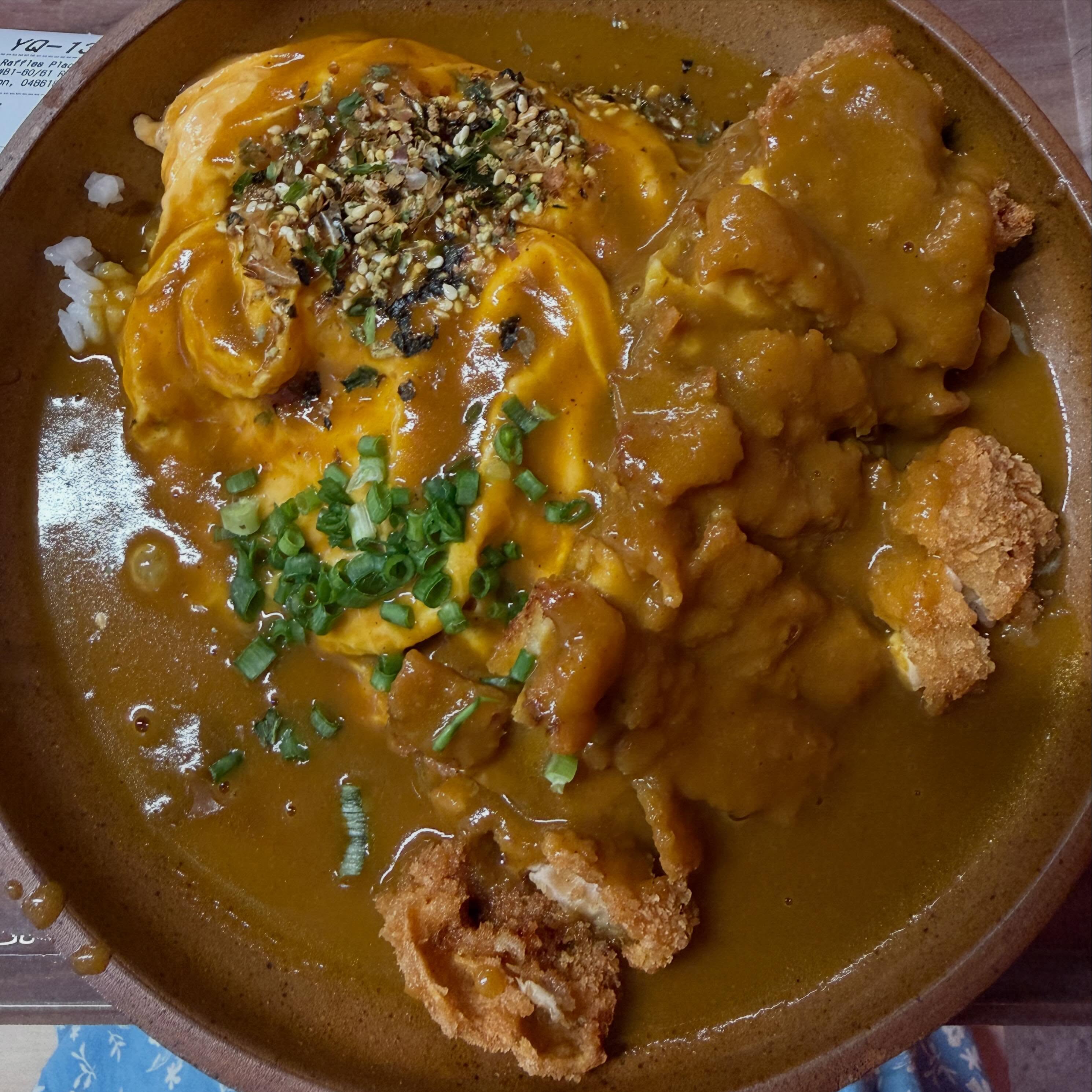 Chicken katsu curry don with scrambled egg ($11.90)!