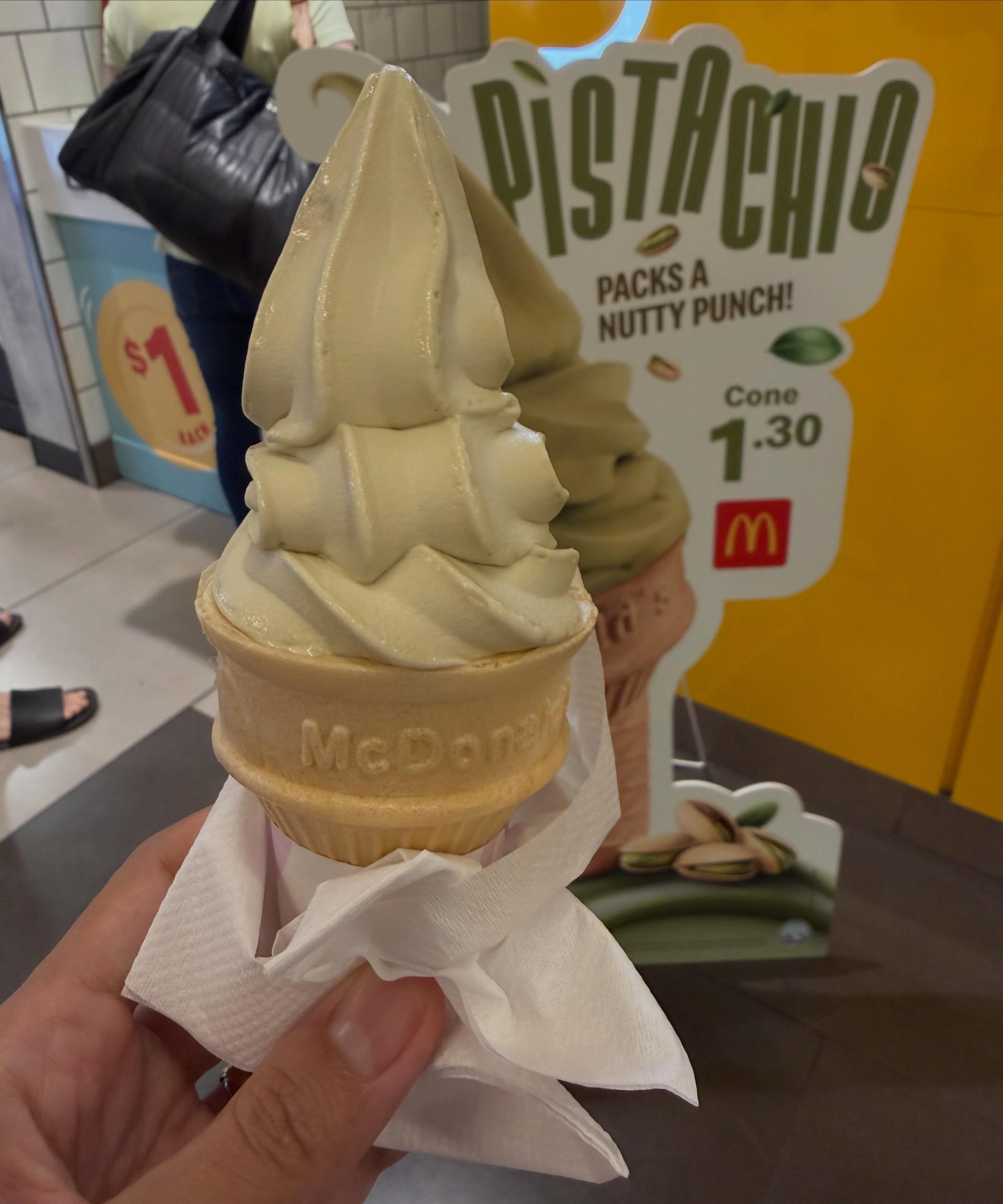 McDonald's Pistachio Cone ($1.30)!