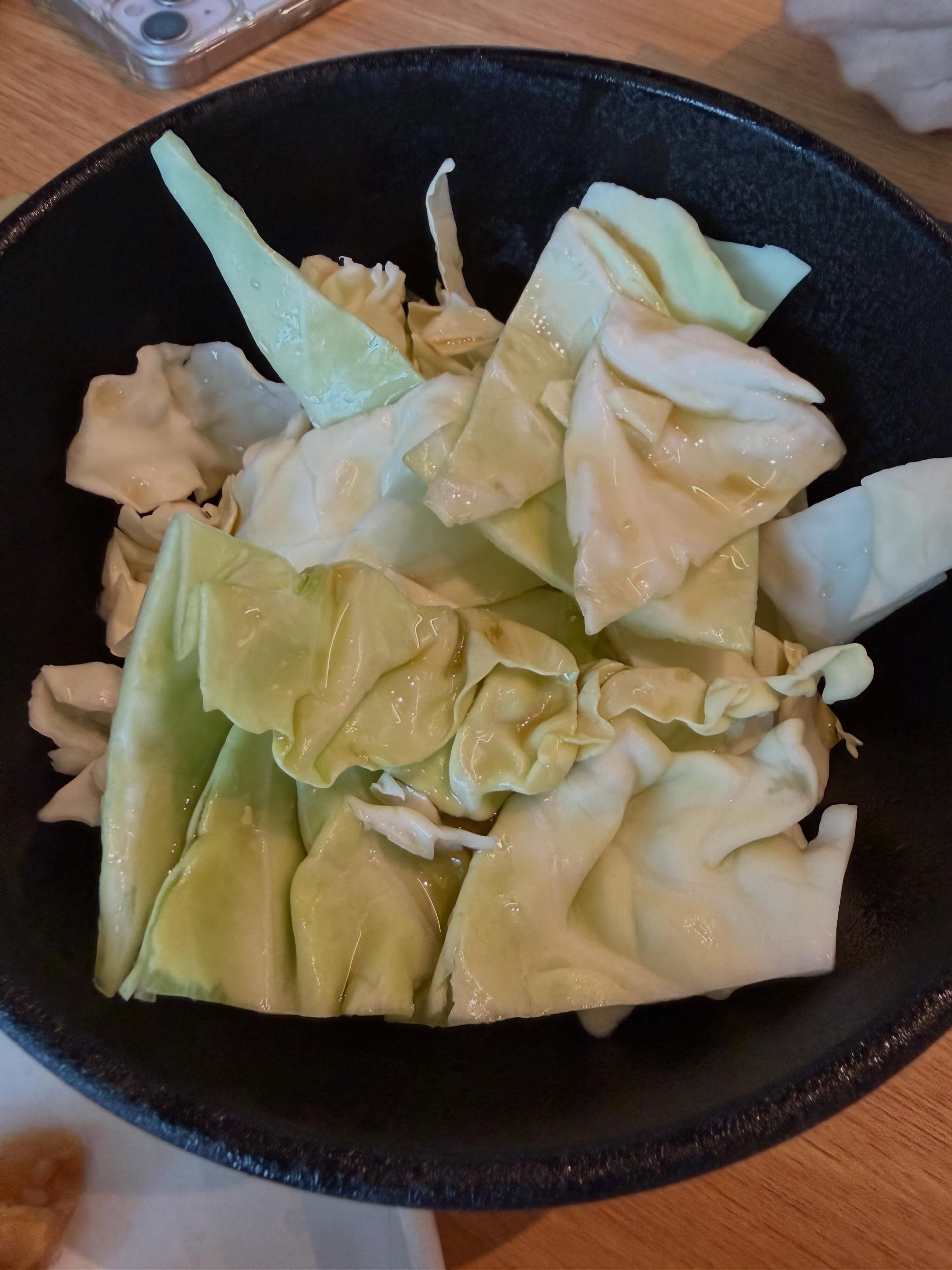 Cabbage Salad with dressing at Torikizoku