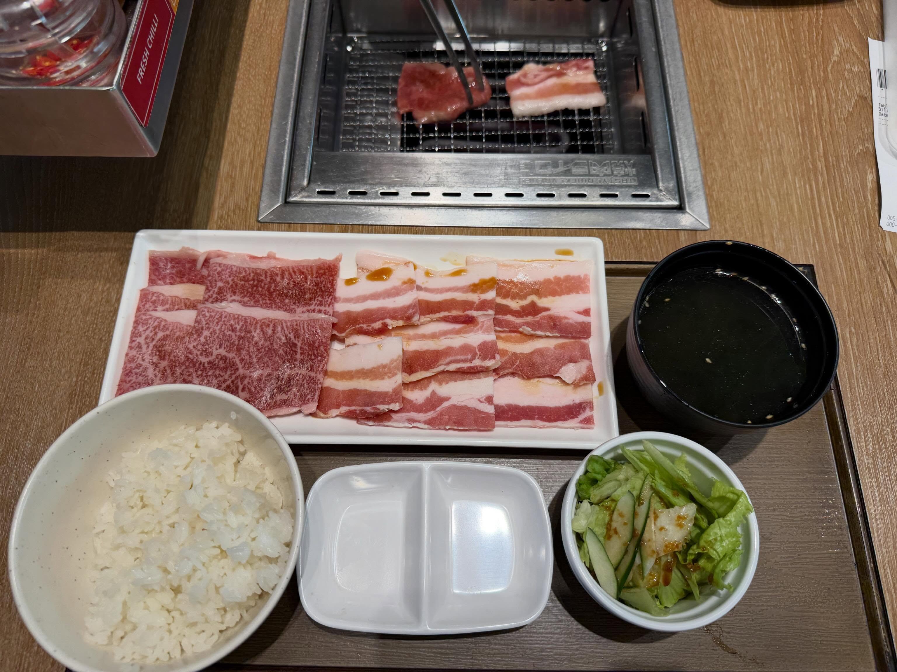 Wagyu Beef + Pork Belly Set ($24.90) @ Yakiniku LIKE!