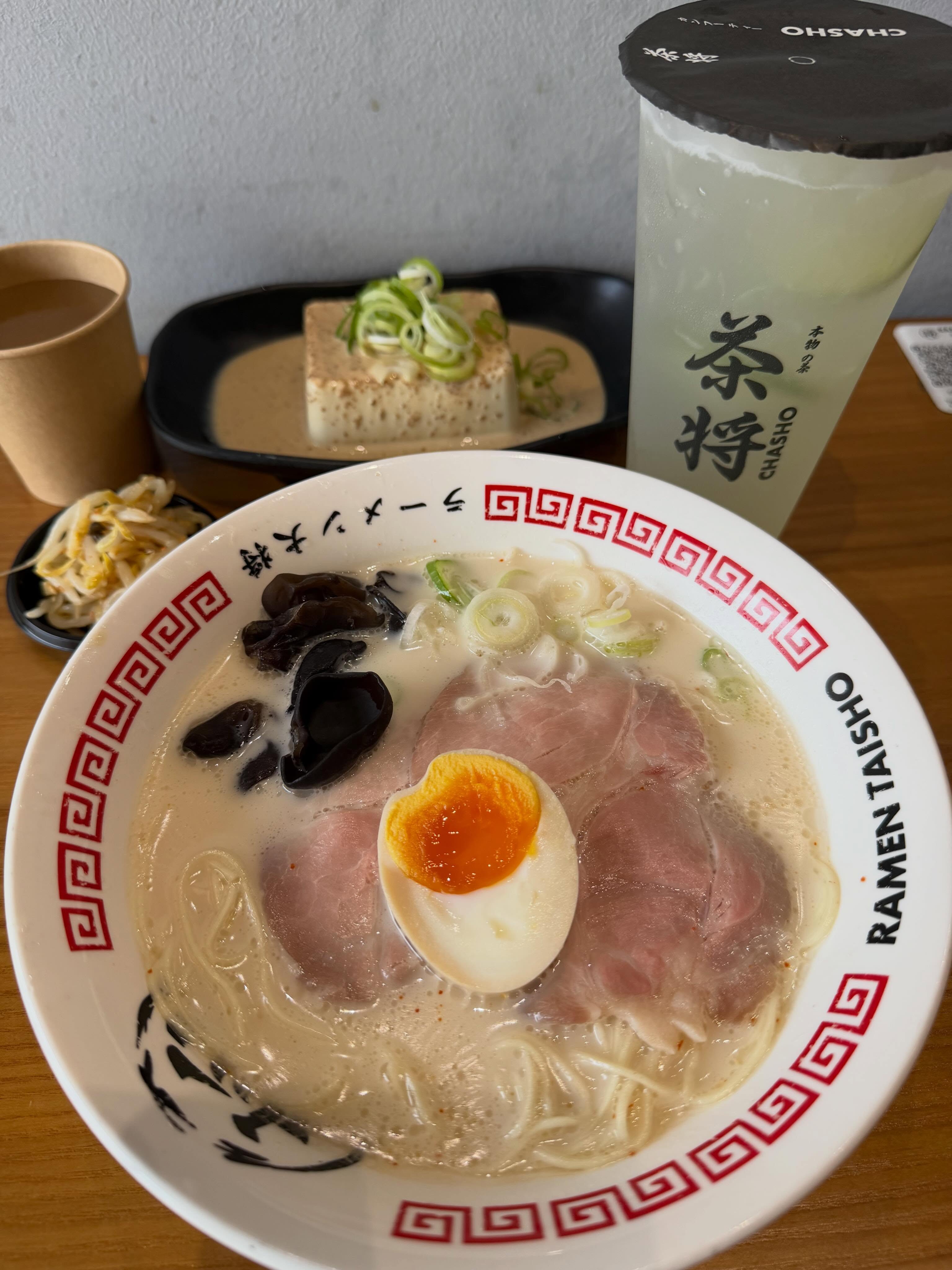 Value set @ Ramen Taisho — shio tonkotsu + sesame cold tofu + lemonade ($17.40)!