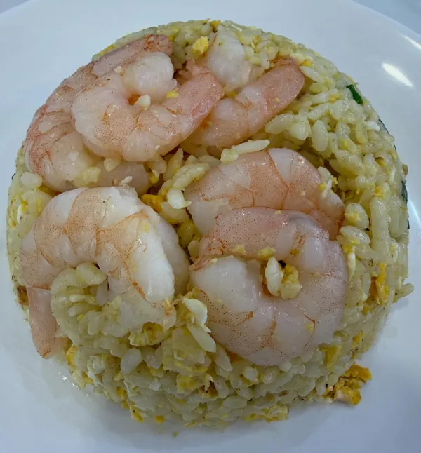 Truffle egg fried rice with shrimps ($7.90) @ Fried Rice Story!