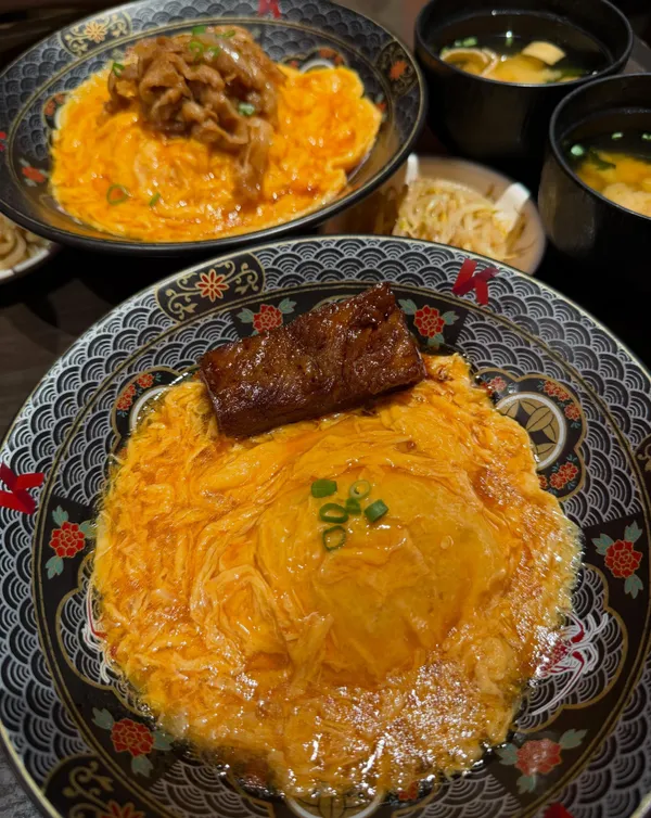 Omurice with buta kakuni & pork yakiniku ($28.30) @ Omurice Keisuke!
