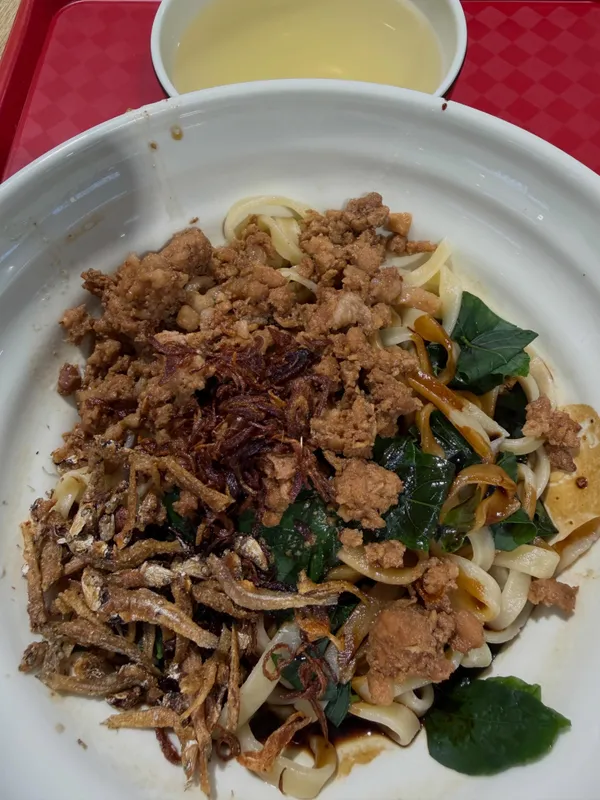 Minced meat ban mian dry ($5) @ Belly First Banmian Hot Hot!