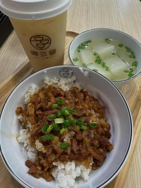 Braised pork rice set ($13.90) @ Eat 3 Bowls, Compass One!